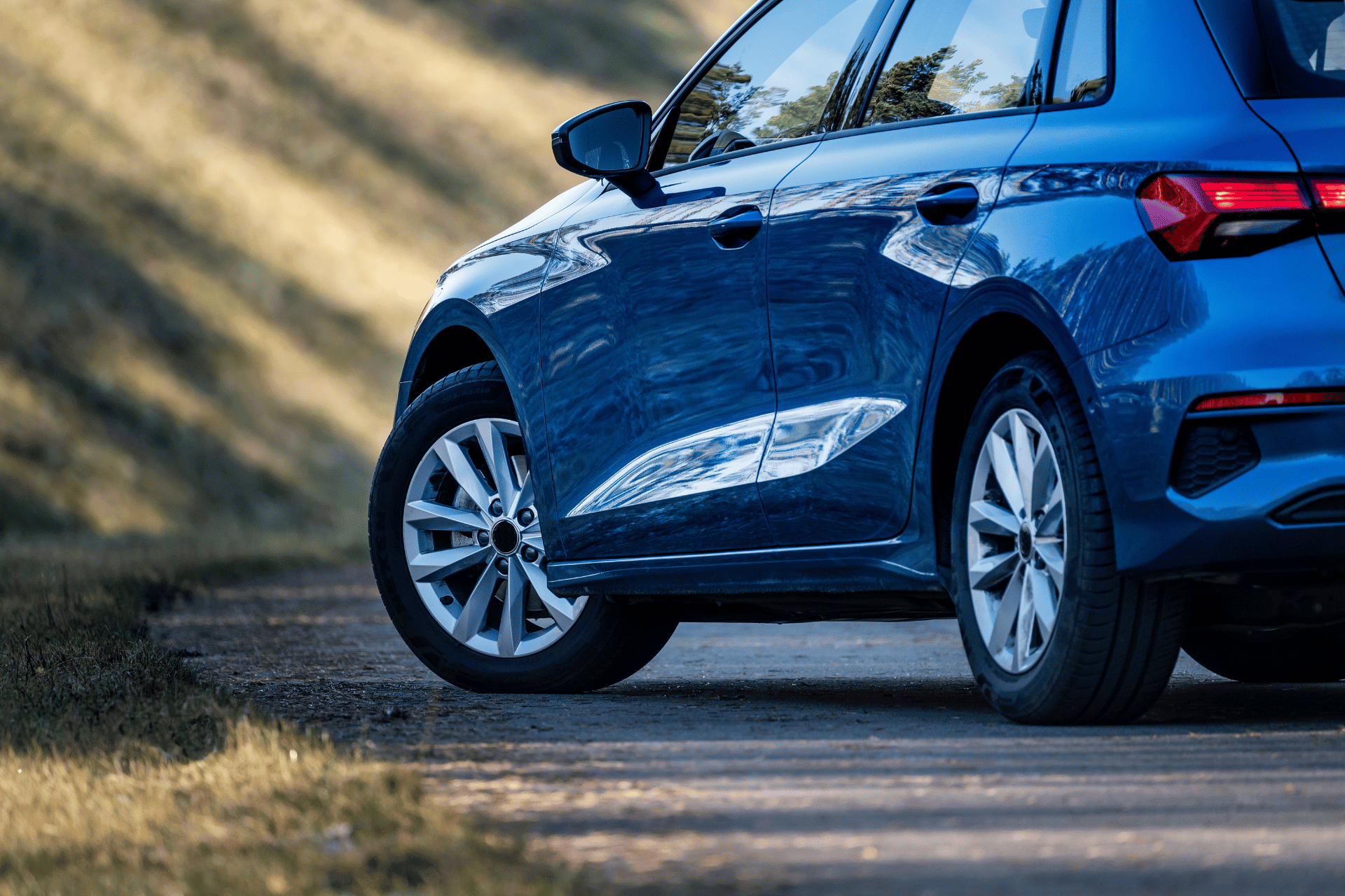 Blue Audi Exterior Side Profile