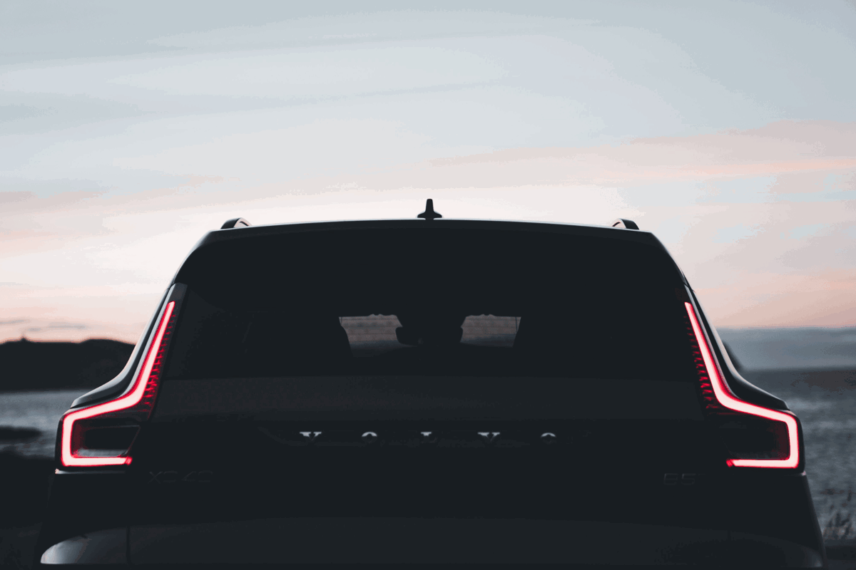 Volvo rear with lights on