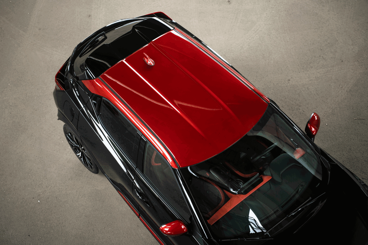 Looking down at the top of a Citroen.